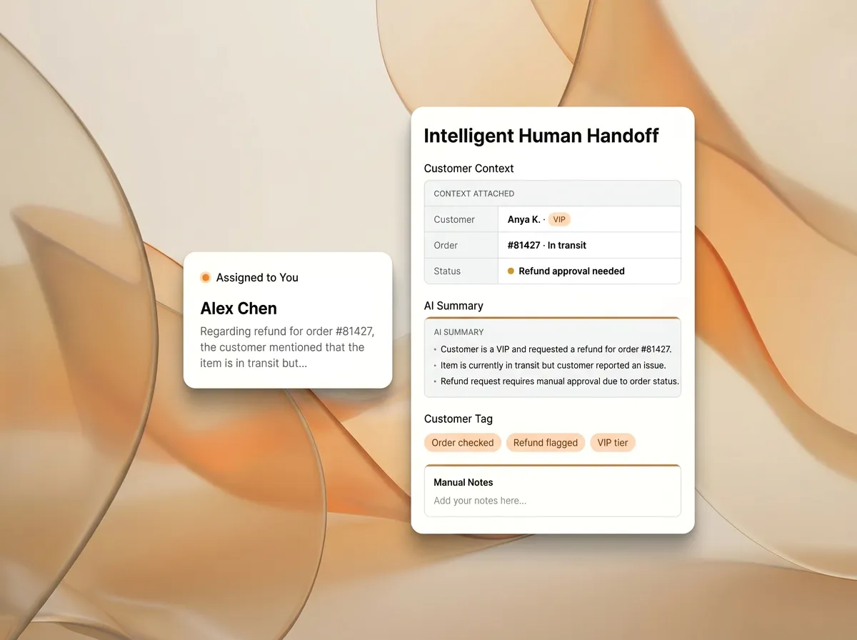 Human handoff view
